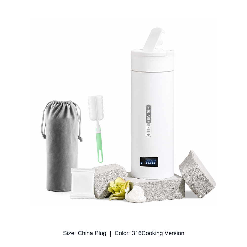 Portable Stainless Steel Electric Heating Travel Cup — China Plug / 316Cooking Version