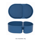 Silicone Divided Microwave Lunch Box Set — Blue240ML;135g