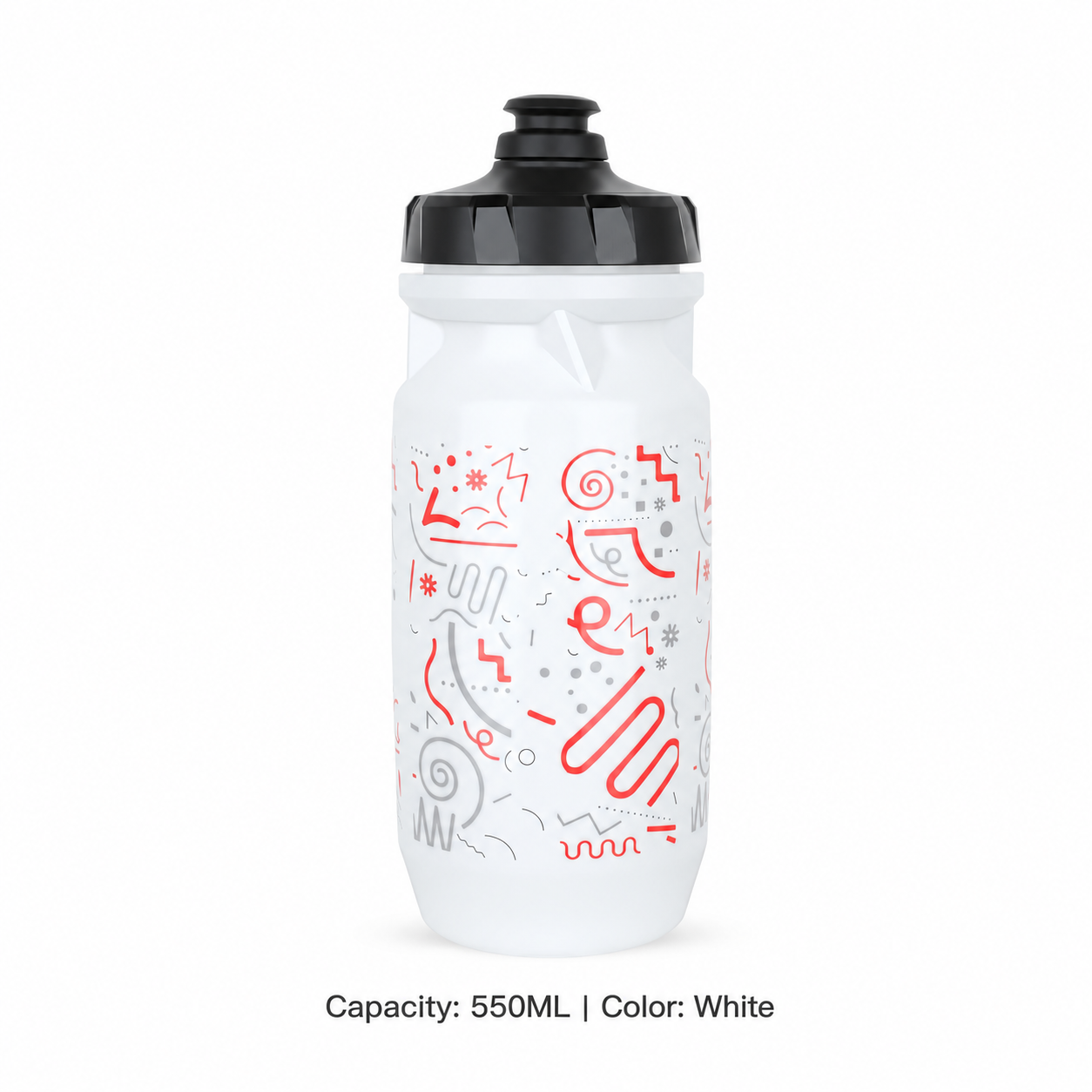 Squeeze Cycling Water Bottle — 550ML / White
