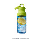 Threadless Quick-Open Tritan Sports Bottle — 650ML / Lemon Green
