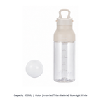 Threadless Quick-Open Tritan Sports Water Bottle — 650ML / [Imported Tritan Material] Moonlight White