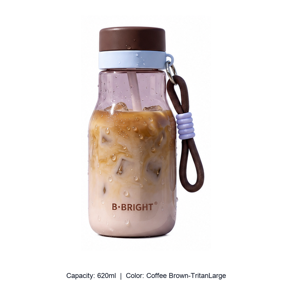 Tritan Dual-Drink Water Bottle with Tea Infuser — 620ml / Coffee Brown-TritanLarge