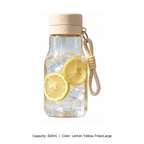 Tritan Dual-Drink Water Bottle with Tea Infuser — 620ml / Lemon Yellow-TritanLarge