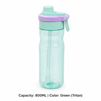 Tritan Kids' Mist Spray Straw Bottle — 800ML / Green (Tritan)